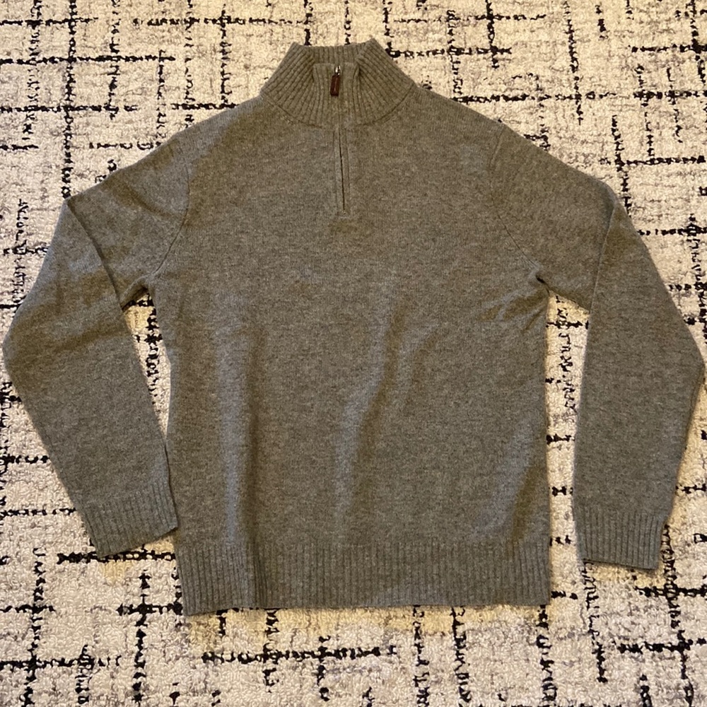 JCrew 100% Lambswool Sweater, Like New, Green/Gray Color, Excellently Used